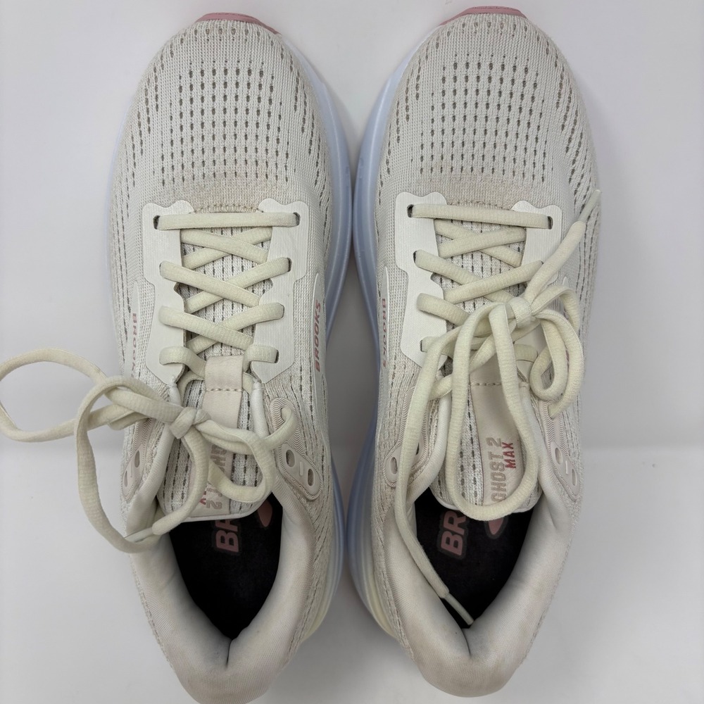 Brooks Ghost Max 2 Women's Size 9 White Pink Running Shoes (1204201B190) - Picture 5 of 8